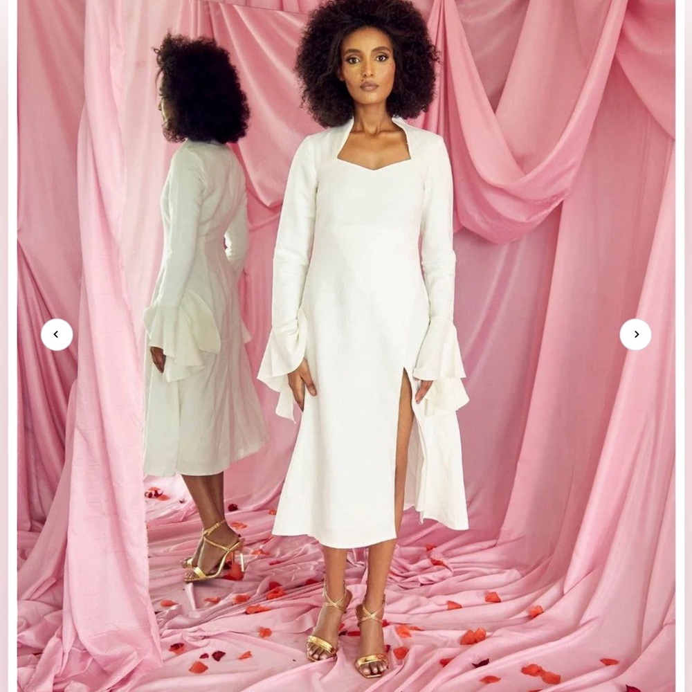 Imad Edusa Aiko white Linen dress nwt’s sz 6
